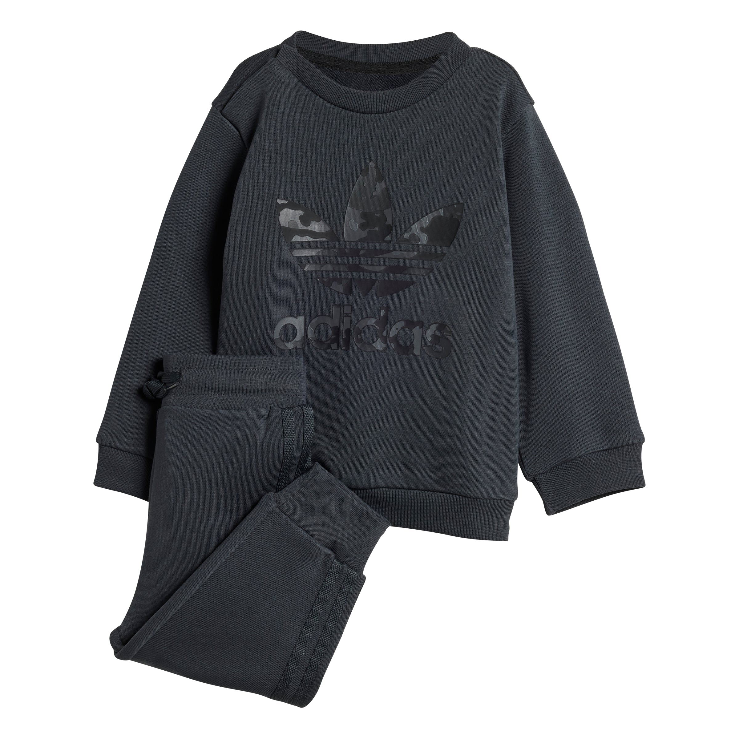 adidas originals IY1749 CREW SET CARBON - Nero / 0-3 M - Tute