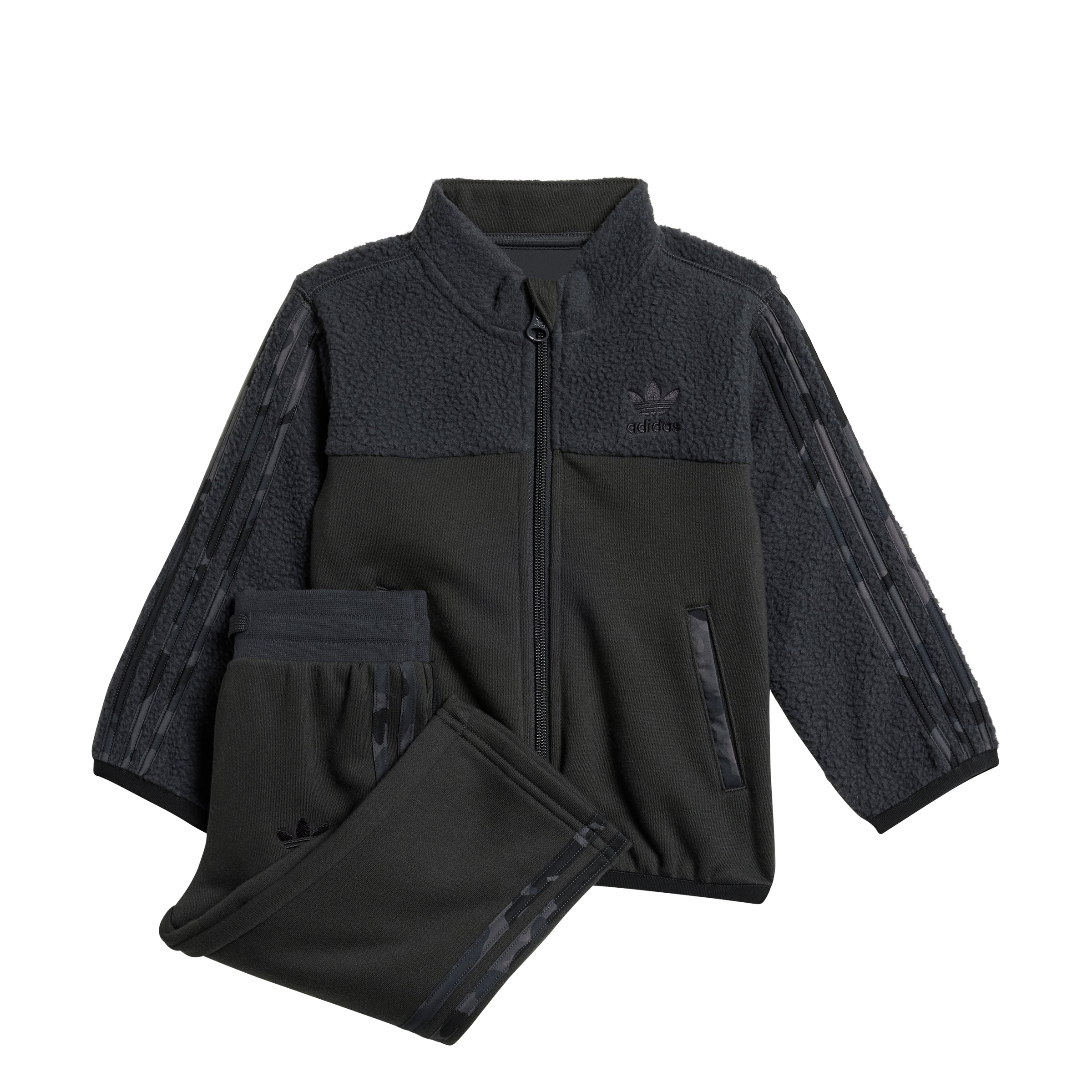 adidas originals IY1757 POLAR FLEECE ST CARBON - Nero / 2-3 A - Tute