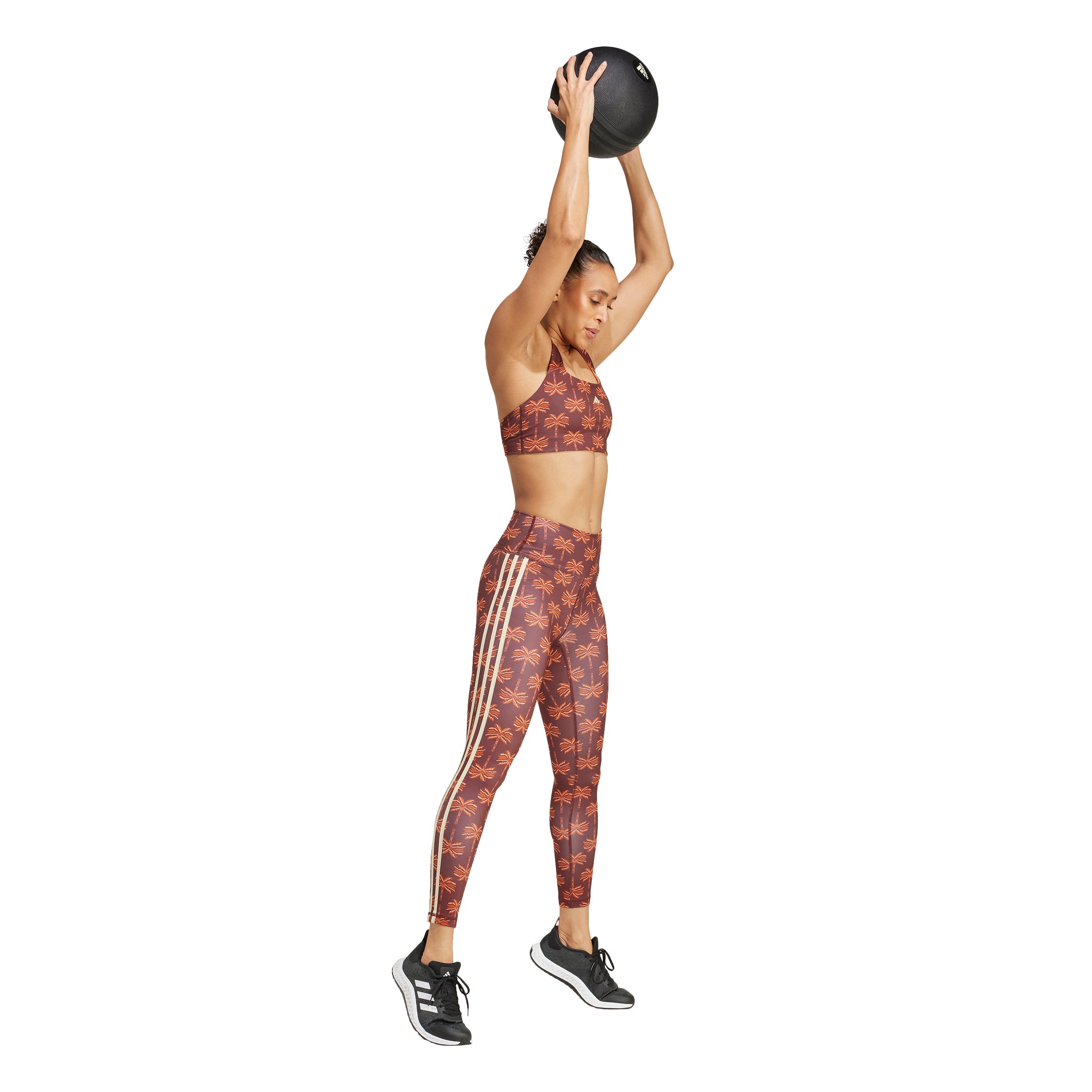 adidas originals JE6450VFARM LEGGINGS MYSBRN/FOXRED/EASYEL - LEGGINGS