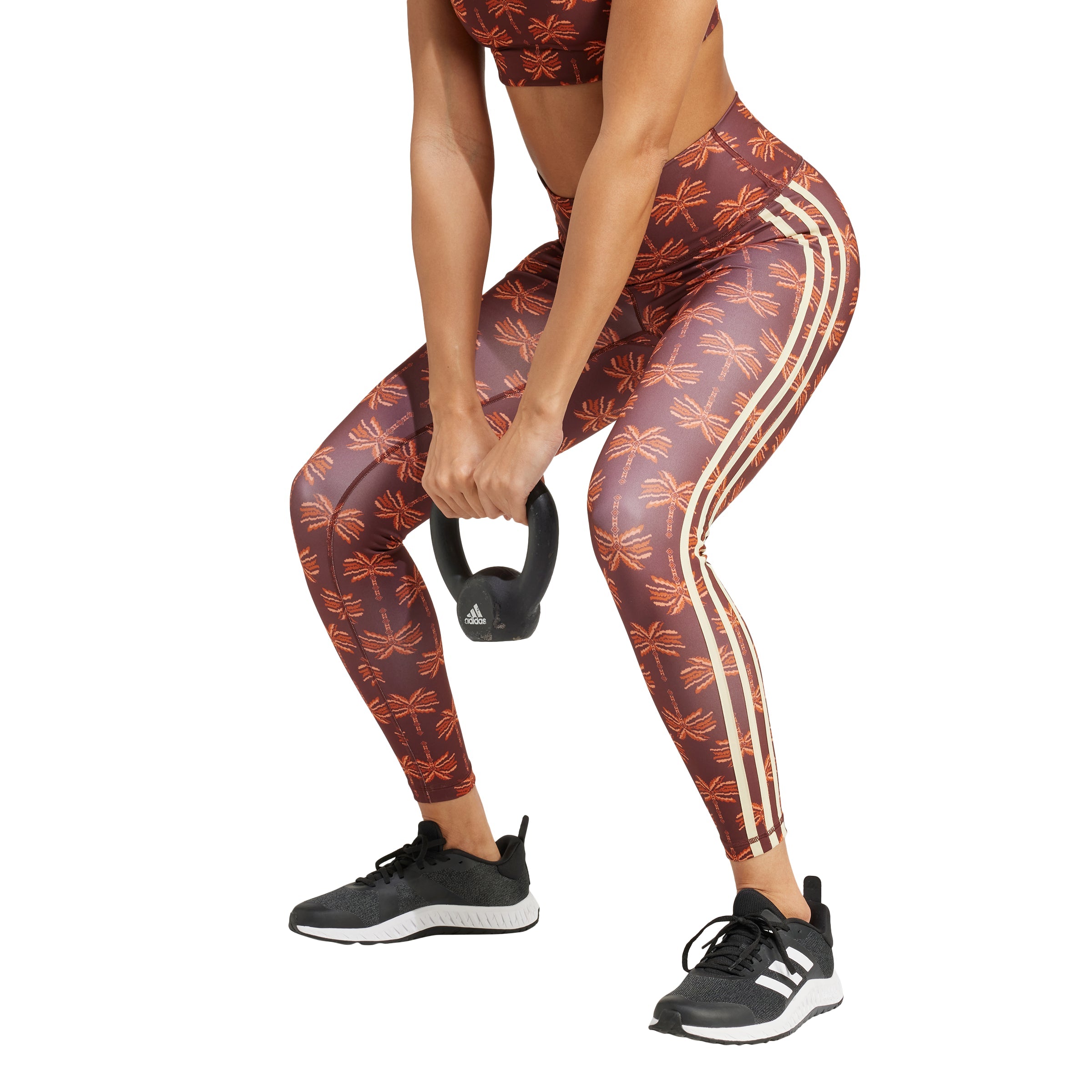 adidas originals JE6450VFARM LEGGINGS MYSBRN/FOXRED/EASYEL - LEGGINGS