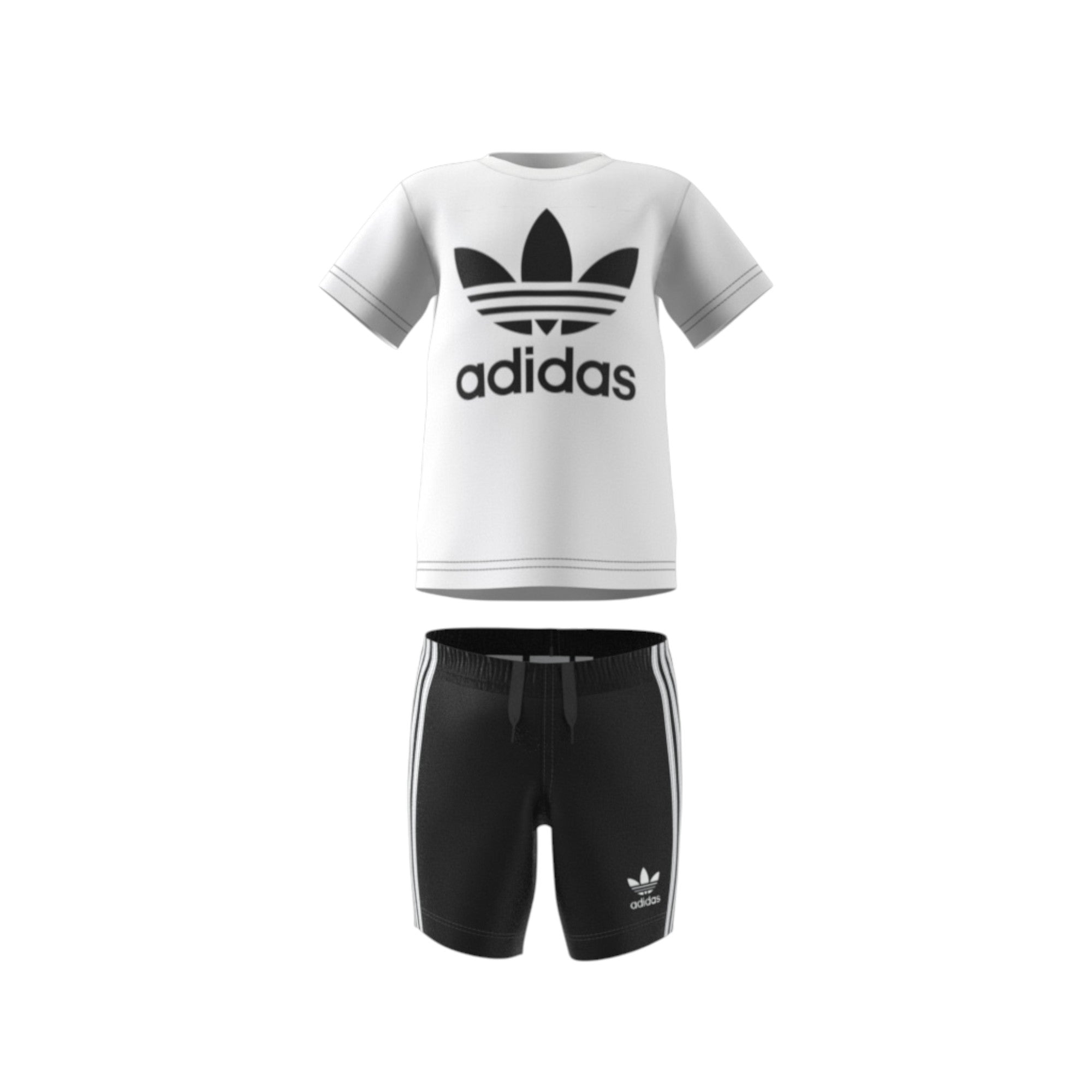 adidas originals SHORT TEE SET BLACK/WHITE JE0521 - Tute