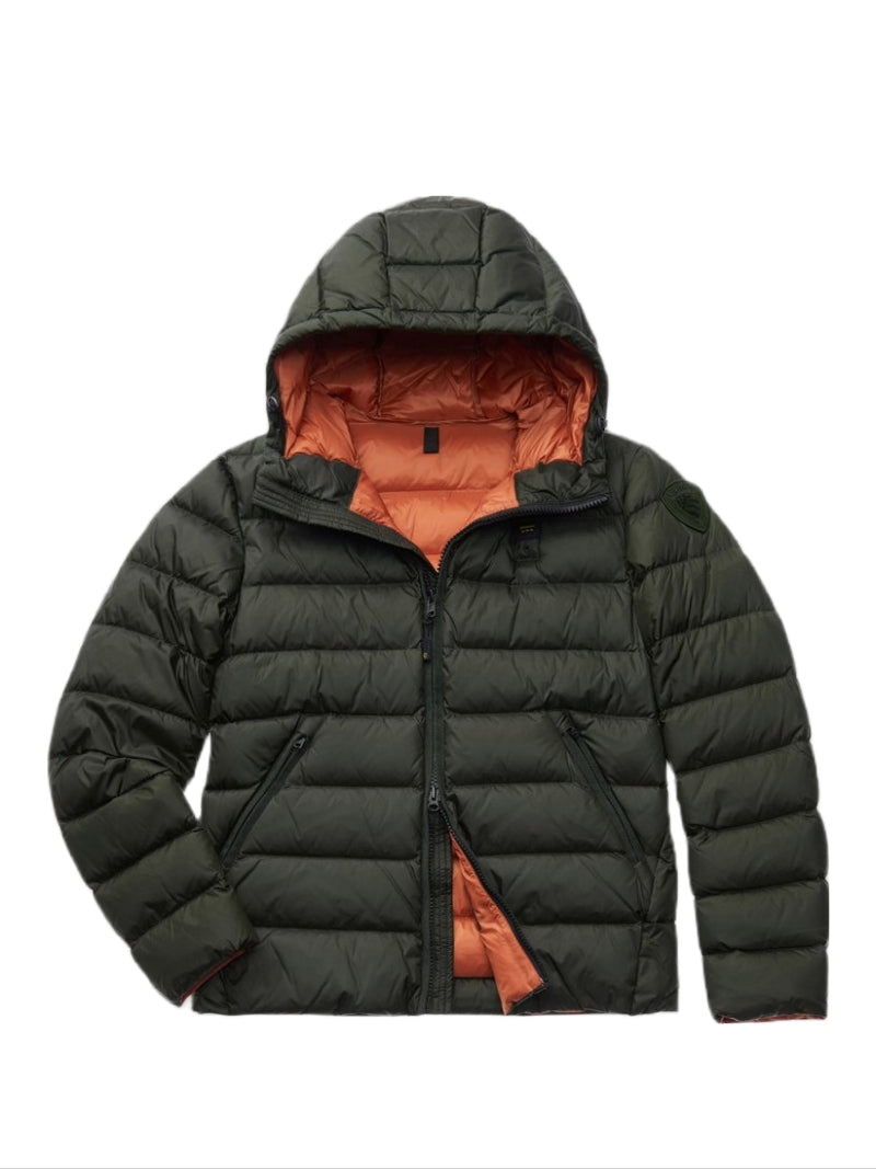 Blauer BLAUER PIUMINO CON CAPPUCCIO SERGIO - Verde / M - Giubbino