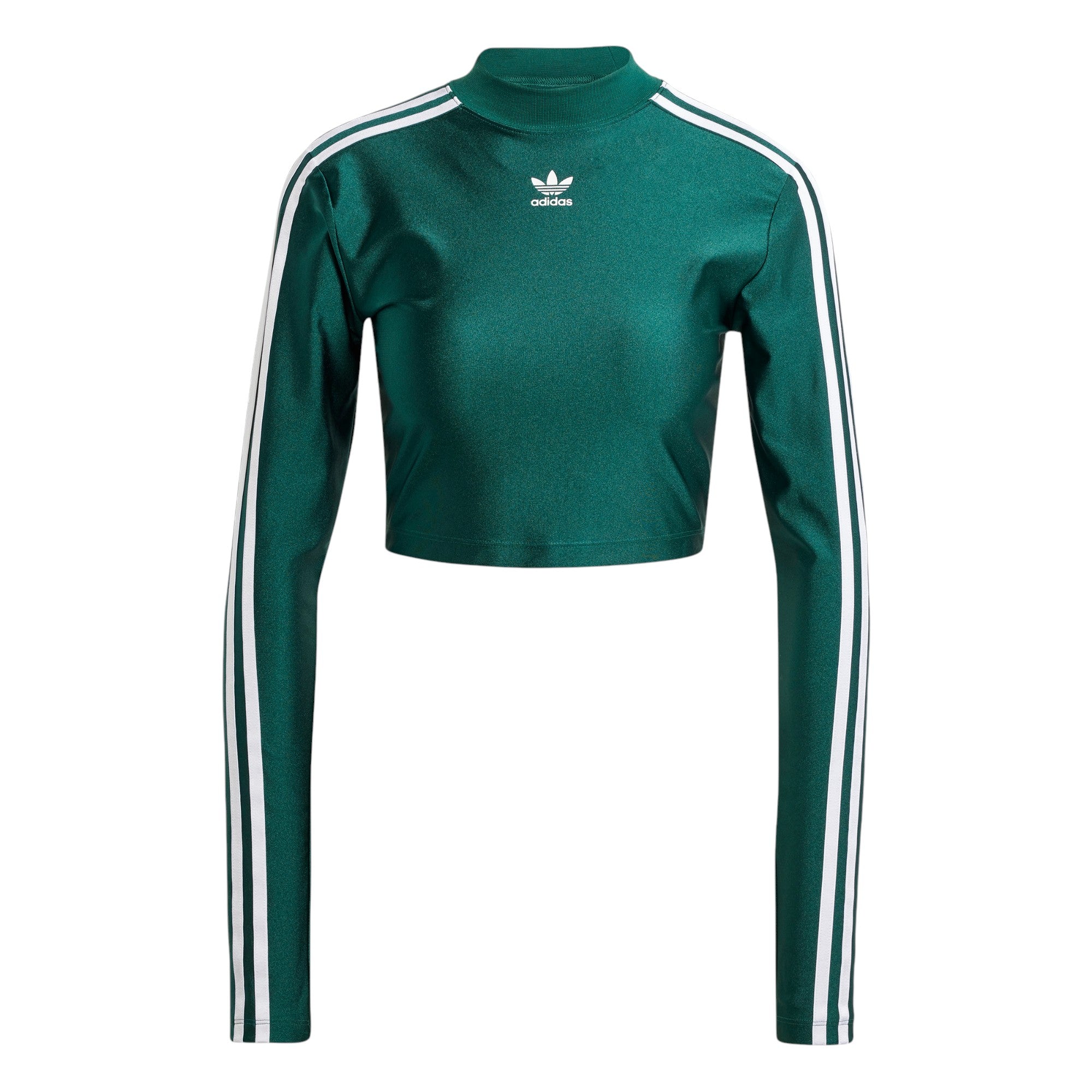 adidas originals 3 S CROPPED LS IR8136 - Verde / M - T-shirt