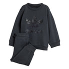 adidas originals IY1749 CREW SET CARBON - Nero / 2-3 A - Tute