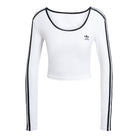 adidas originals JD4625 Maglia adicolor 3-Stripes Long Sleeve Crop - Bianco / L - LONG SLEEVE