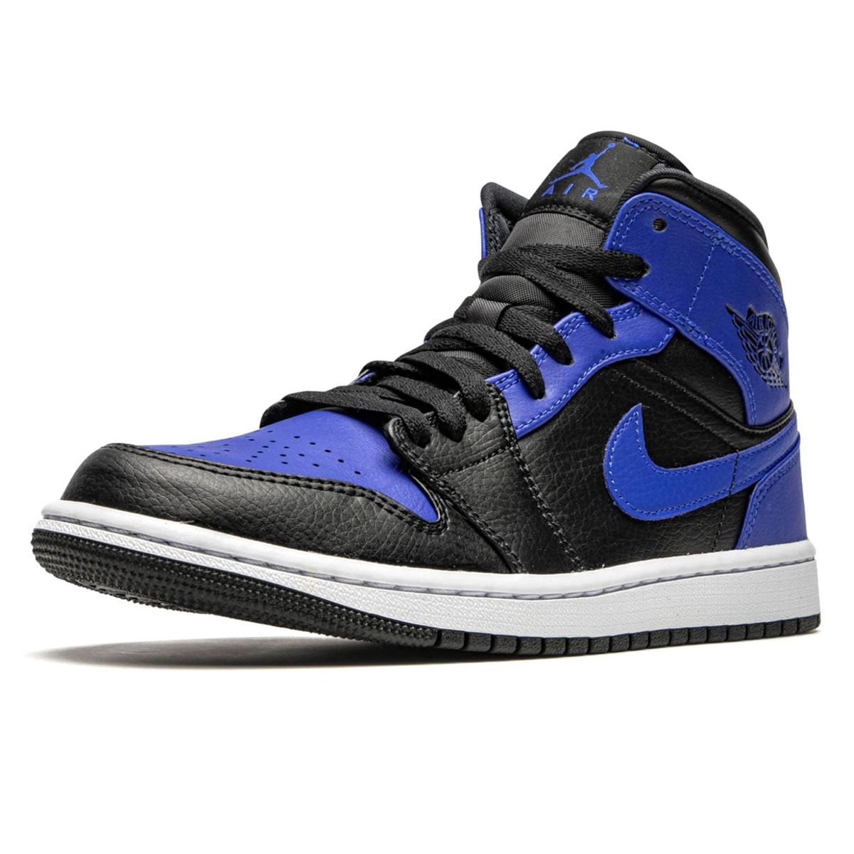 Air Jordan 1 Mid Hyper Royal Tumbled Leather 554724 077 - Scarpe