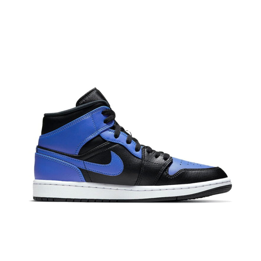 Air Jordan 1 Mid Hyper Royal Tumbled Leather 554724 077 - Scarpe