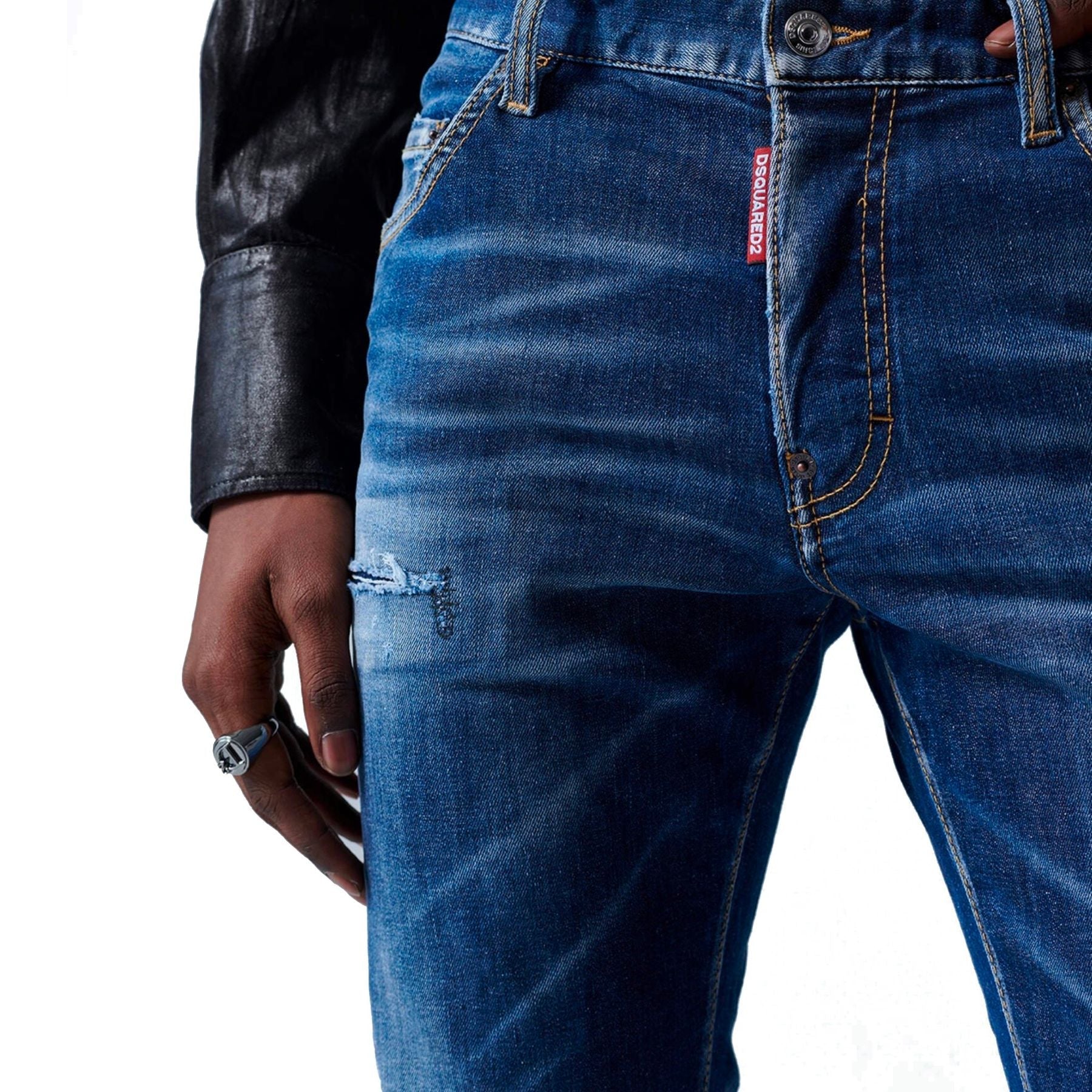 DSQUARED2 ICON DARK WASH SKATER JEANS - Pantaloni