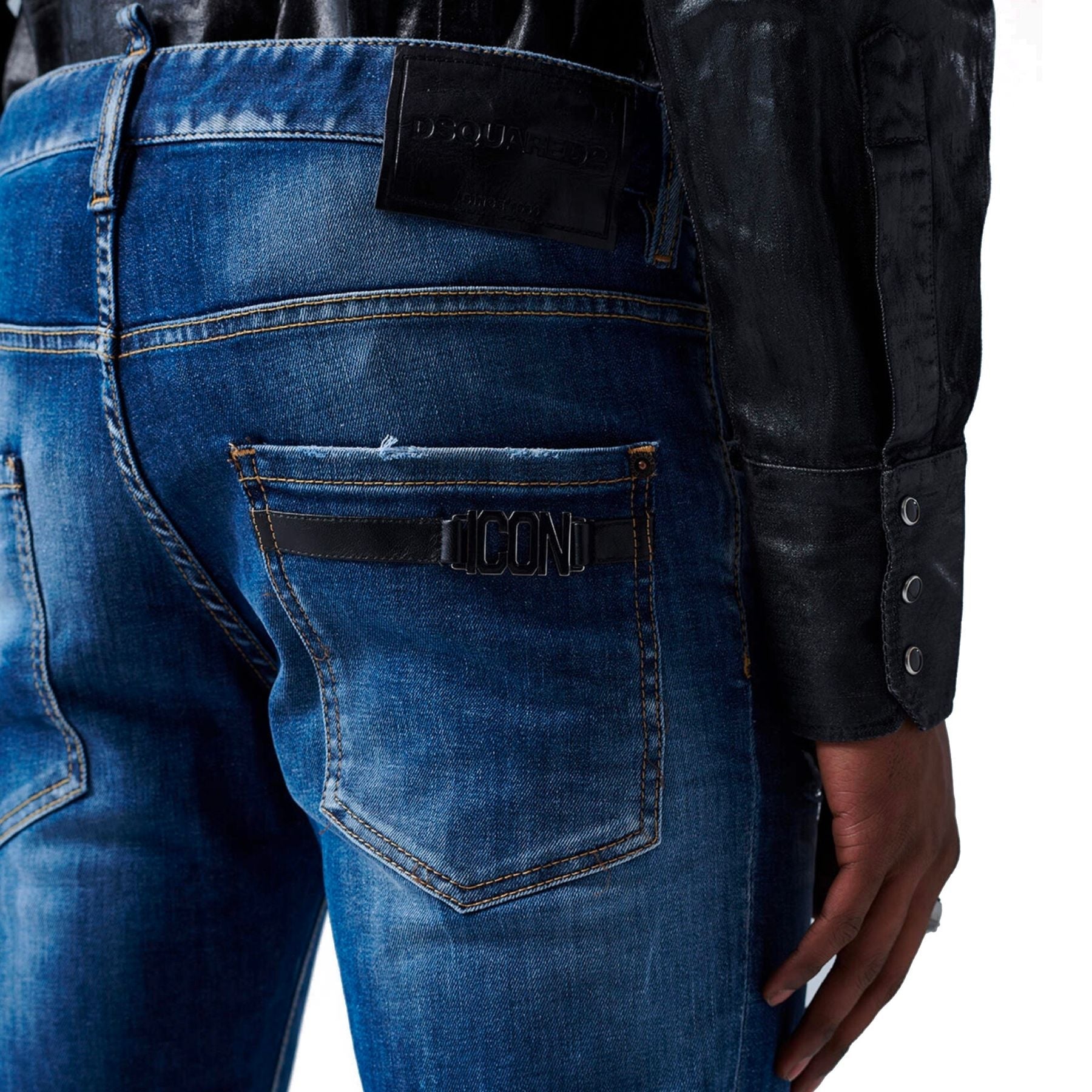 DSQUARED2 ICON DARK WASH SKATER JEANS - Pantaloni