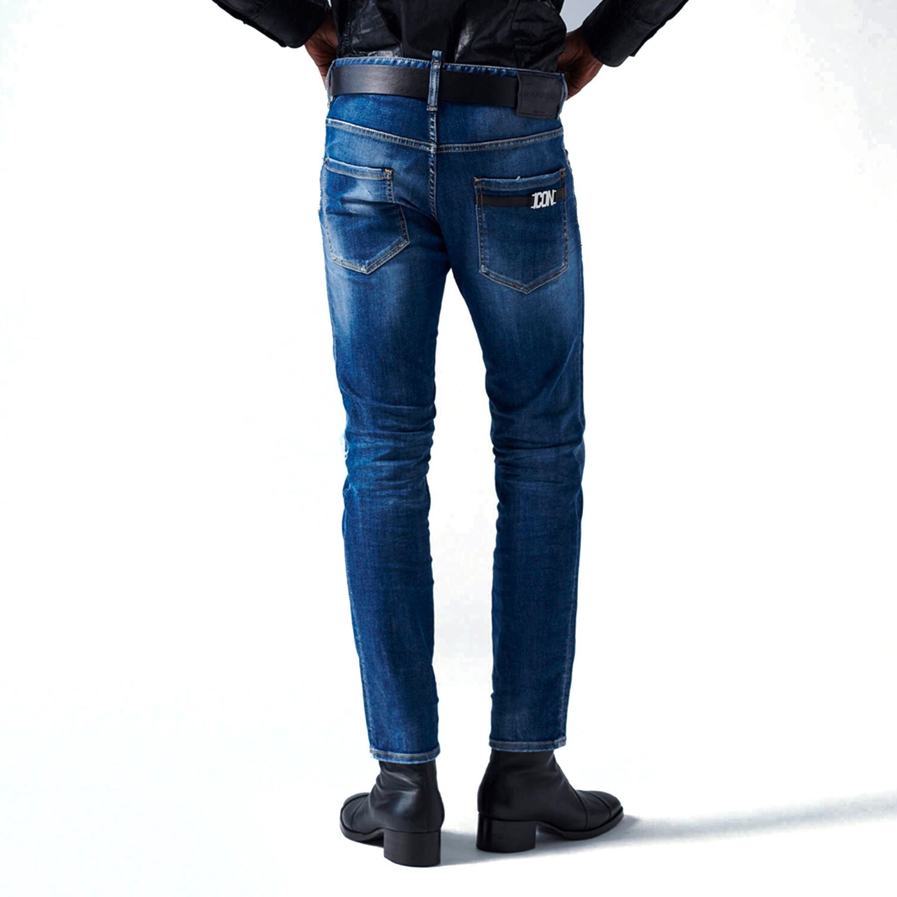 DSQUARED2 ICON DARK WASH SKATER JEANS - Pantaloni