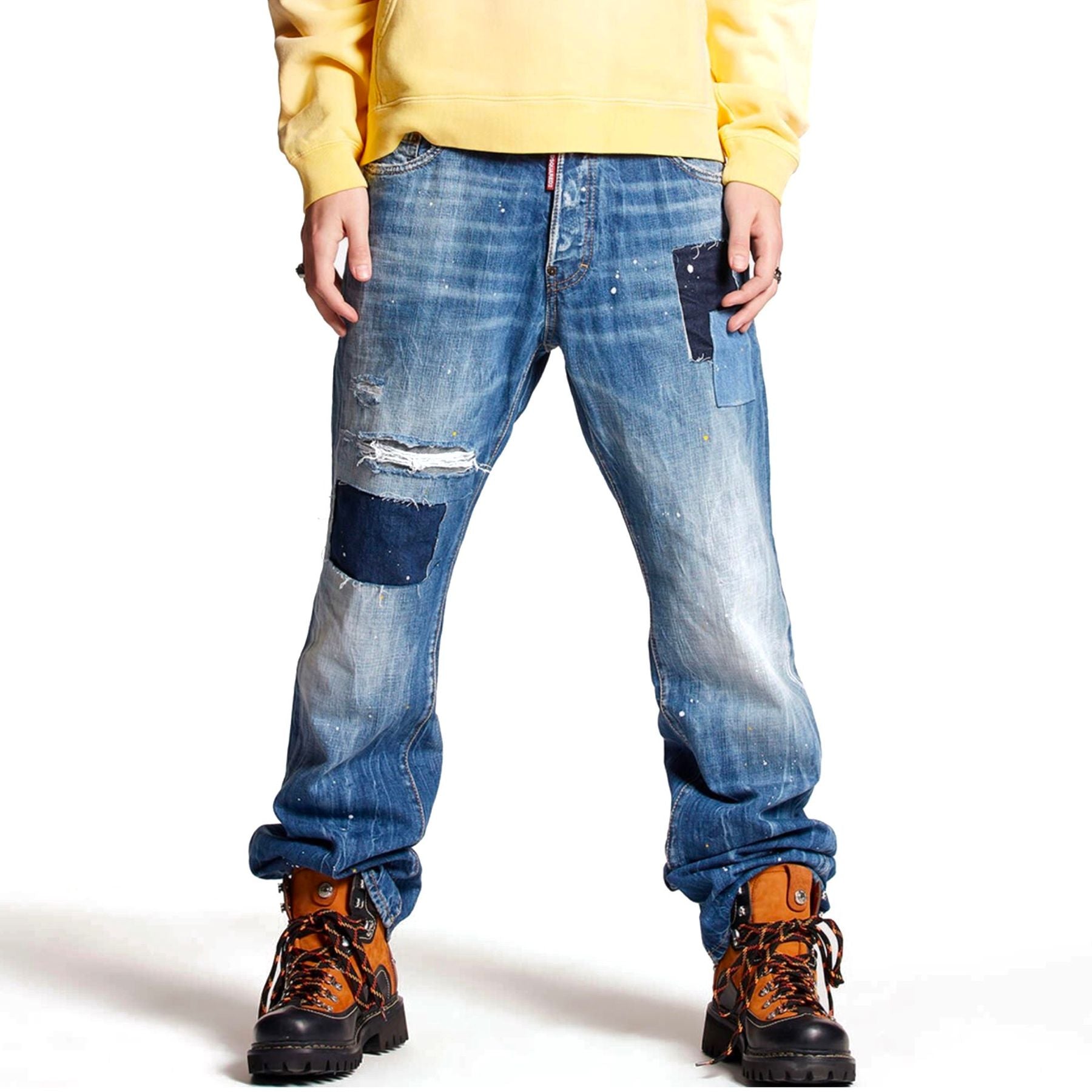 DSQUARED2 MEDIUM PATCH WASH ROADIE JEANS - Pantaloni