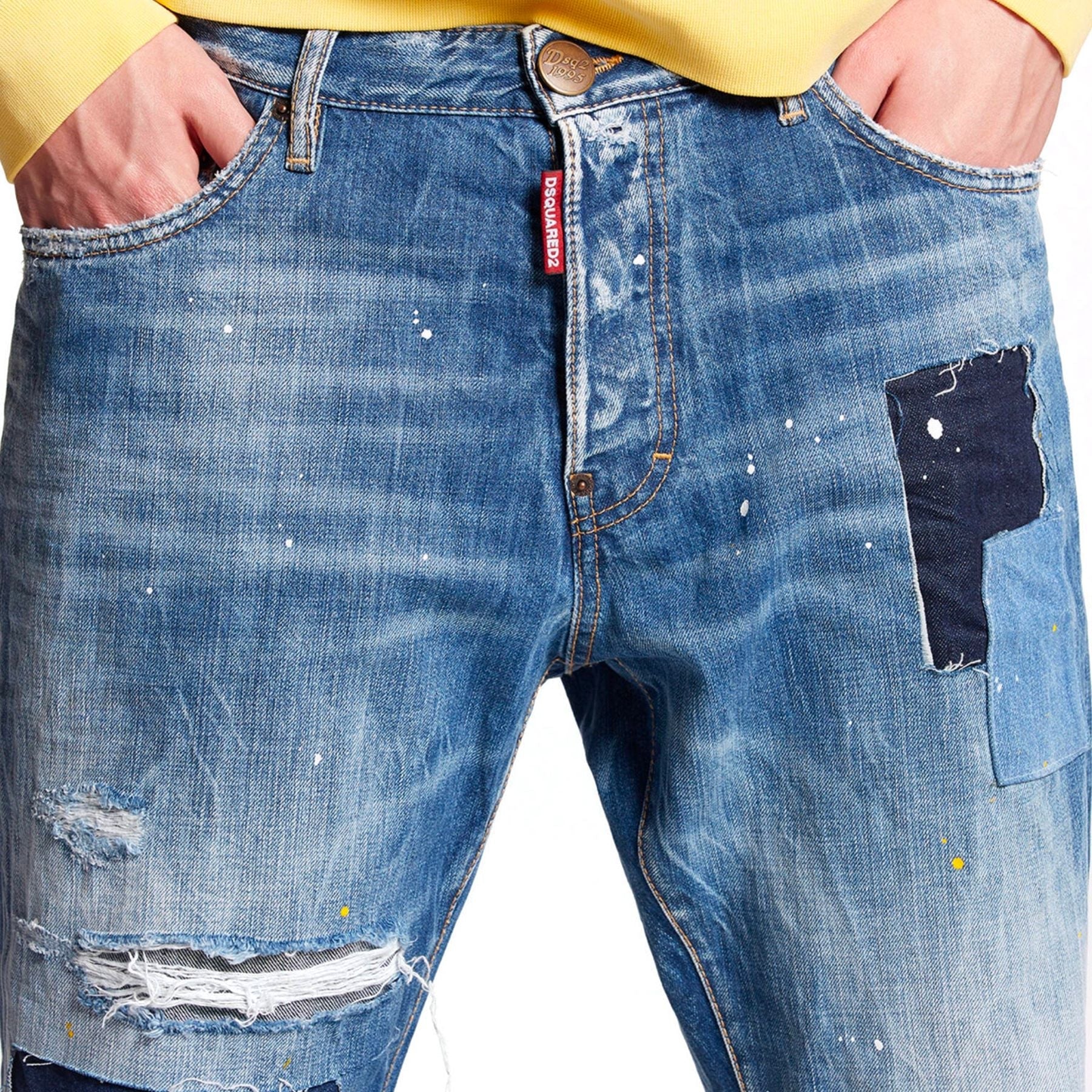 DSQUARED2 MEDIUM PATCH WASH ROADIE JEANS - Pantaloni