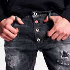 DSQUARED2 PAC-MAN BLACK WASH COOL GUY JEANS - Pantaloni
